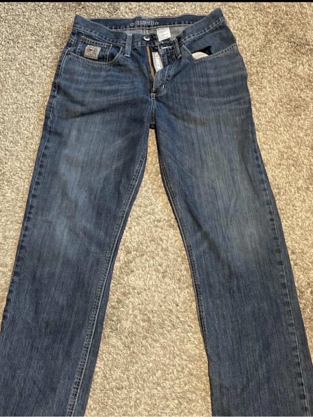 Cinch Men's Blue Straight-Leg Jeans